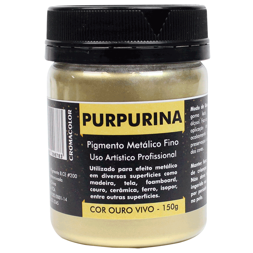 Purpurina em Pó Ouro Vivo 150g Cromacolor